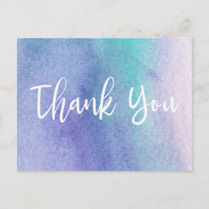 Carte Postale Merci d'aquarelle Abstrait violet et bleu