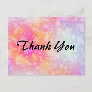 Carte Postale Merci d'aquarelle rose et orange Abstrait