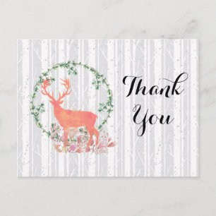 Carte Postale Merci d'aquarelle Russe Reindeer Boho
