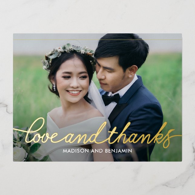 Carte postale Merci Darling Script FOIL (Recto)