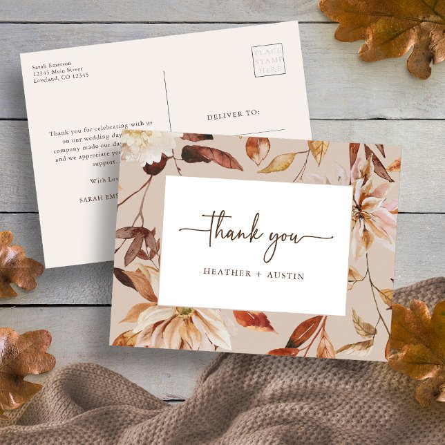 Carte postale Merci d'automne (Fall Thank You Postcard
)