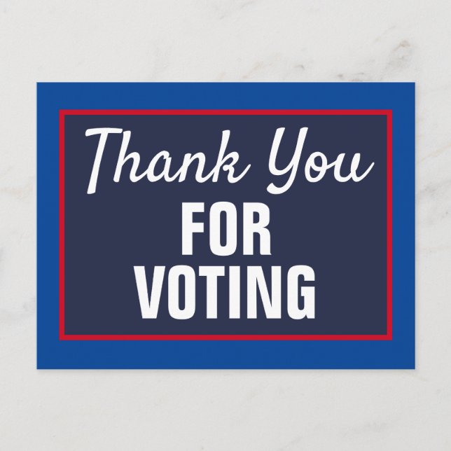 Carte Postale Merci d'avoir voté Élection 2020 (Devant)