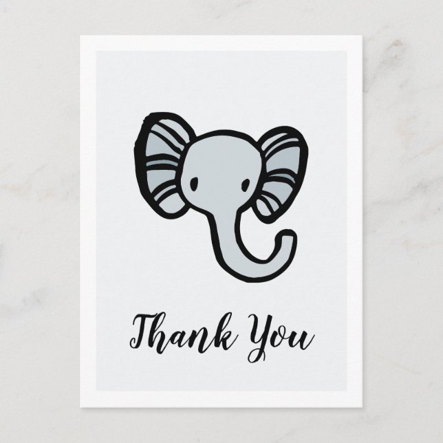 Carte Postale Merci de Baby shower bleu clair (Devant)