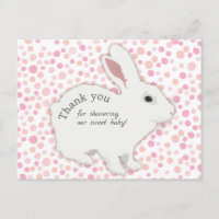 Merci de Baby shower Bunny Pois coloré