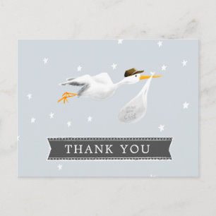 Carte Postale Merci de Baby shower de cigogne