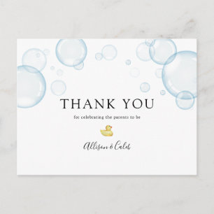 Carte Postale Merci de Baby shower en caoutchouc