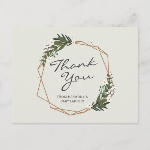 Carte Postale Merci de Baby shower géométrique neutre selon le s