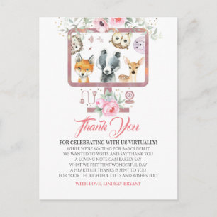 Carte Postale Merci de Baby shower virtuel