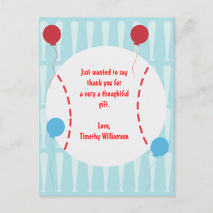 Carte postale Merci de base-ball