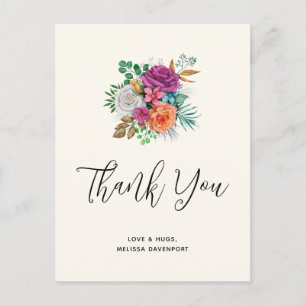 Carte Postale Merci de bouquet Roses Roses Roses Rose, Orange et