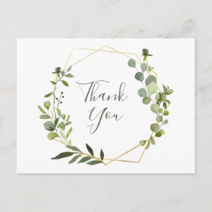 Carte Postale Merci de cadre géométrique Eucalyptus moderne