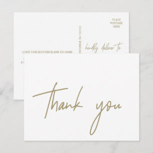 Carte Postale Merci de calligraphie d'or lunaire