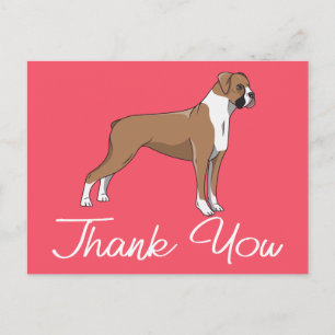 Carte Postale Merci de chien de boîte à cartons rose chiot