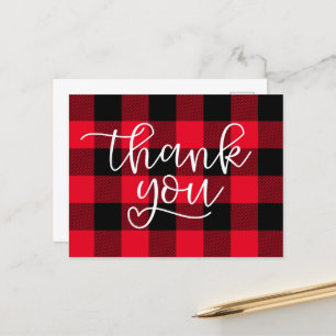 Carte Postale Merci de coeur de Buffle Noir et Rouge