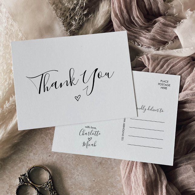 Carte Postale Merci de coeur tiré à la main (Créateur téléchargé)