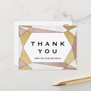 Carte Postale Merci de diamant géométrique Glam