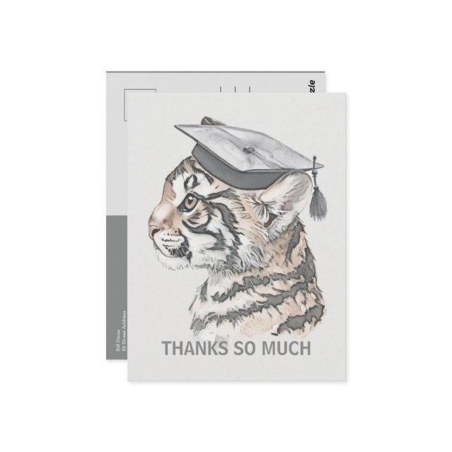 Carte postale Merci de diplôme unique (Devant/Arrière en situation)