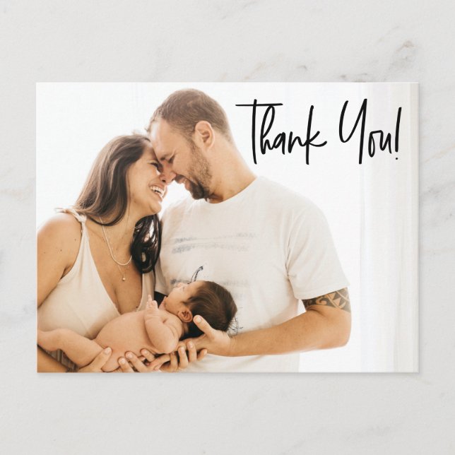 Carte Postale Merci de douche bébé moderne fille photos personna (Devant)