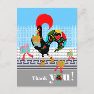 Carte Postale Merci de fête d'anniversaire portugais