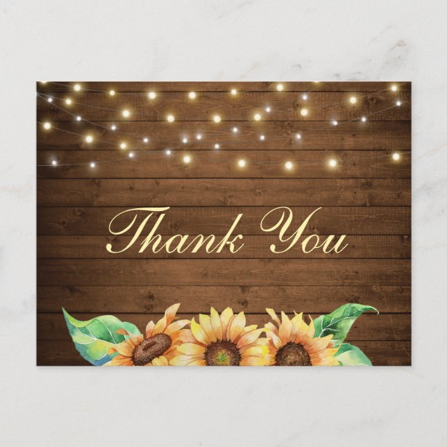 Carte Postale Merci de Fête des mariées de Mariage de tournesol  (Devant)