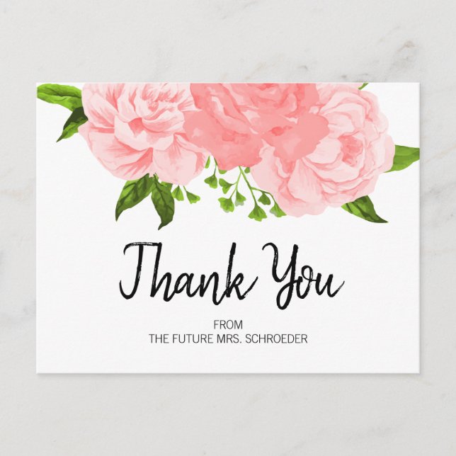 Carte postale Merci de Fête des mariées Florale Aq (Devant)