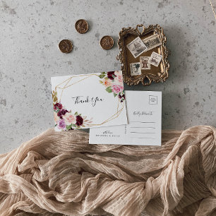 Carte Postale Merci de feuillage floral et botanique rustique