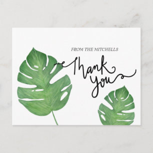 Carte Postale Merci de feuilles de palme tropicale botanique mod