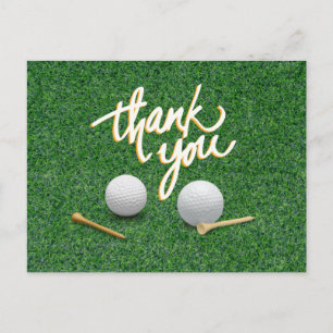 Carte Postale Merci de golf avec balle de golf et tee - shirts e
