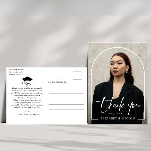 Carte Postale Merci de graduation de l'arc photo de script moder