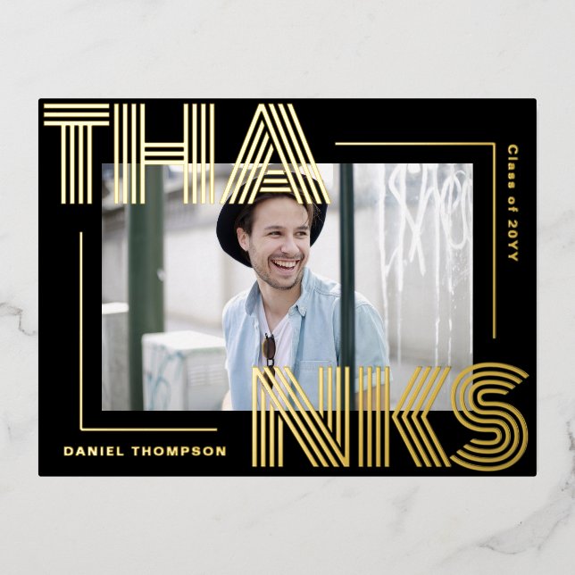 Carte postale Merci de graduation géométrique mode (Recto)