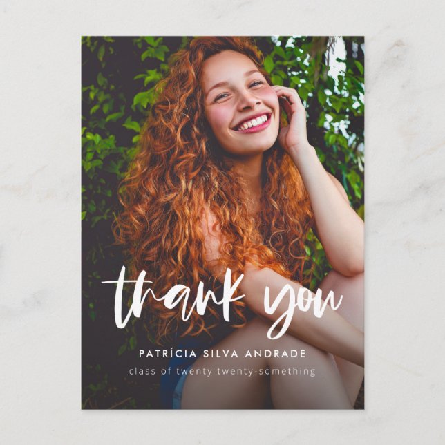 Carte Postale Merci de graduation moderne Photo Simple Merci (Devant)