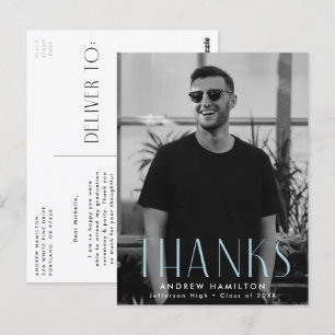 Carte Postale Merci de graduation photo Sky Blue moderne