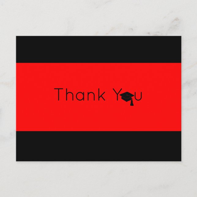 Carte Postale Merci de graduation rouge noir gras (Devant)