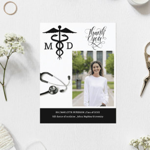 Carte Postale Merci de la fête de la fin d'études Médicales sur 