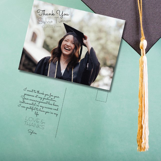 Carte Postale Merci de la graduation (Graduation thank you postcard)