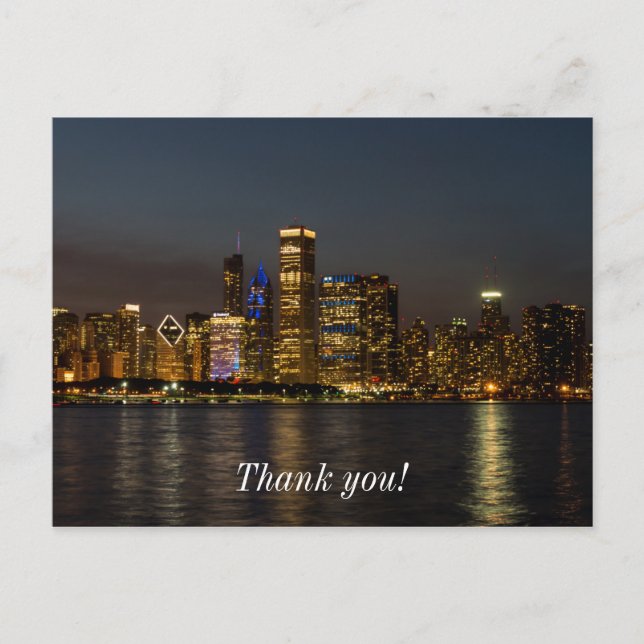 Carte postale Merci de la nuit Skyline Chicago Pan (Devant)