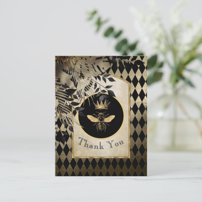 Carte Postale Merci de l'arlequin reine d'abeille (Debout devant)