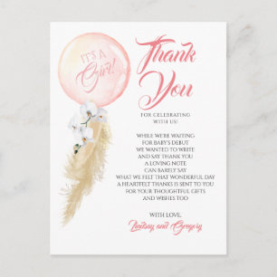 Carte Postale Merci de l'Exotic Folid Floral Balloon Garland