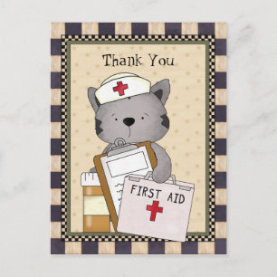 Carte postale Merci de l'infirmière de chat