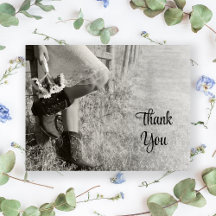 Merci de Mariage campagnard Cowgirl et Sunflower