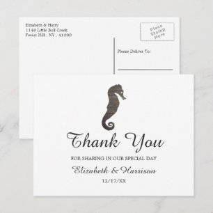 Carte Postale Merci de mariage Clay Seahorse Beach