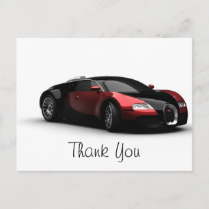 Carte Postale Merci de Mariage de voiture de sport Posh