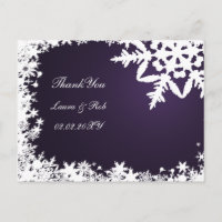 Merci de mariage d'hiver violet