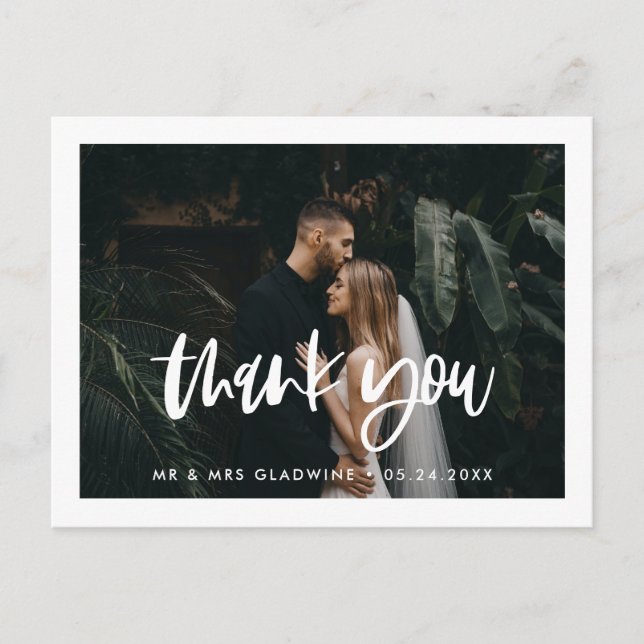 Carte Postale Merci de mariage élégant moderne photo (Devant)