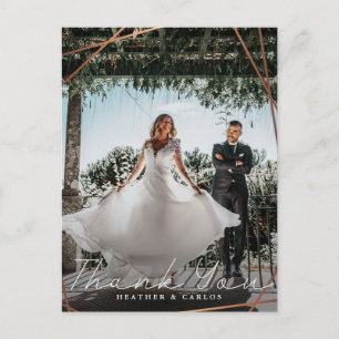 Carte Postale Merci de Mariage géométrique Or moderne