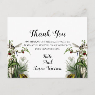 Carte Postale Merci de mariage magique dans le jardin
