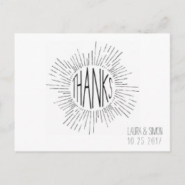 Carte postale Merci de mariage personnalisé Starbu