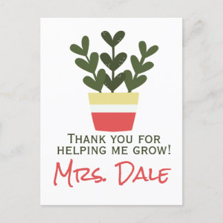 Carte Postale Merci de m'avoir aidé à grandir | Enseignant