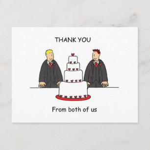 Carte Postale Merci de nous deux Gay Homme Couple