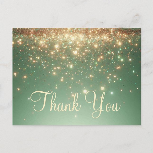 Carte Postale Merci de Parties scintillant Or tendance bon march (Devant)